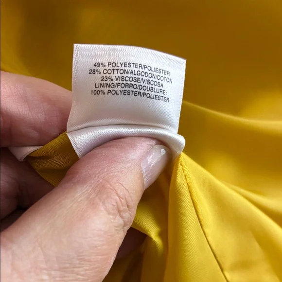 Kasper Women's Chevron Patterned Professional  Blazer Yellow Black Size 14 e - Picture 6 of 7